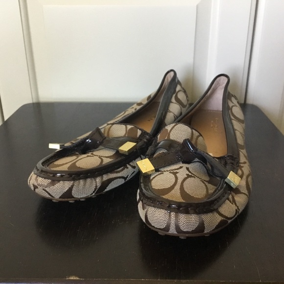 Coach Shoes - Women’s woven and leather Coach flats size 7.5